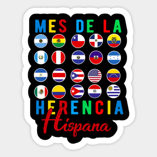 Mes de la Herencia Hispana National Latino Countries Flag Sticker